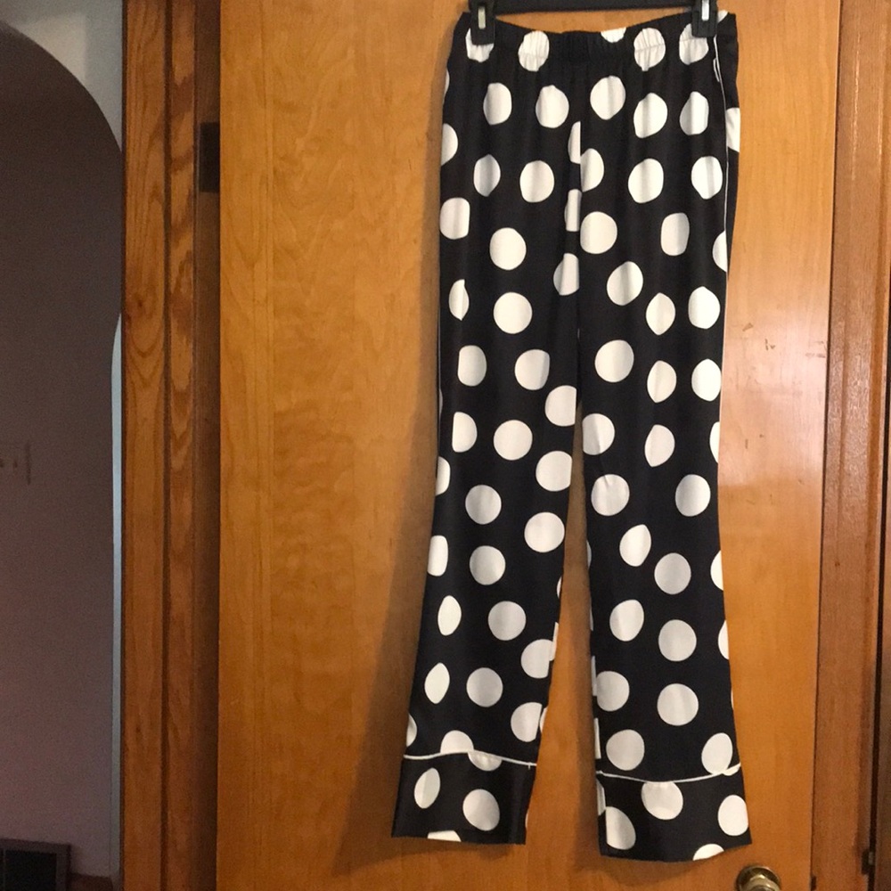 Victoria’s Secret Black and White silky Polka Dot Pants